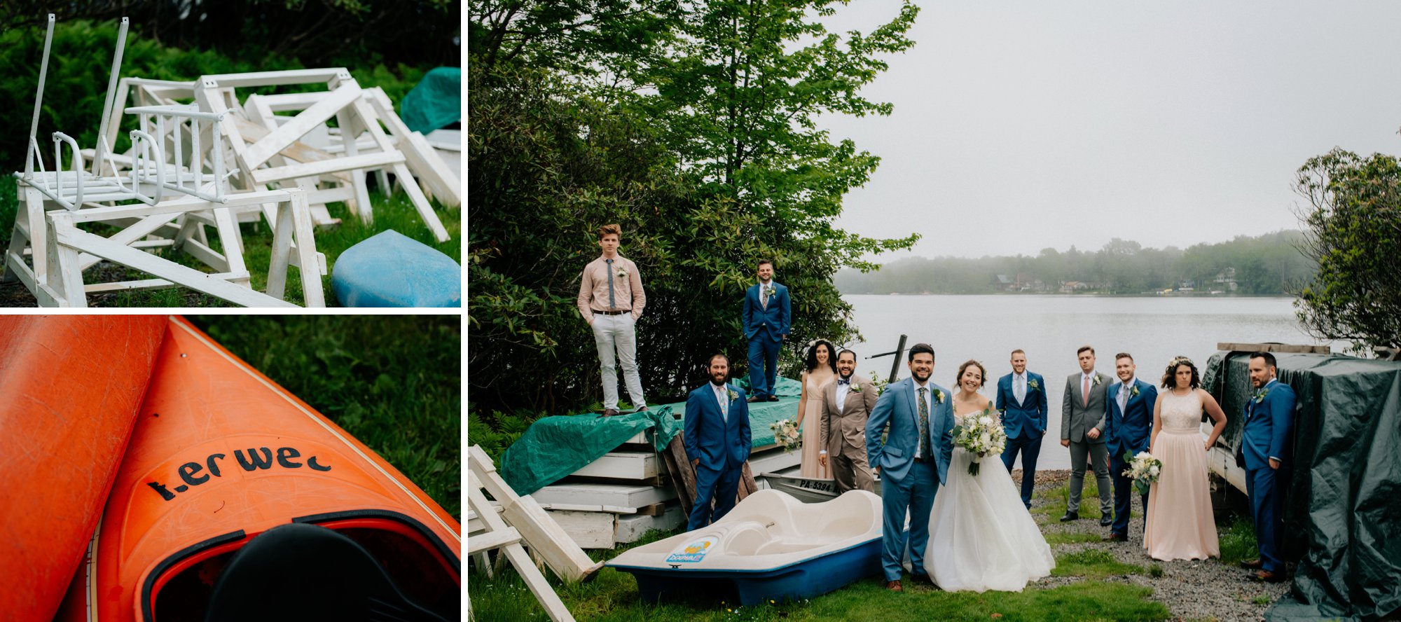 Fiddle Lake Farm Philadelphia Pennsylvania Misty Rustic Wedding with Lush Florals Group