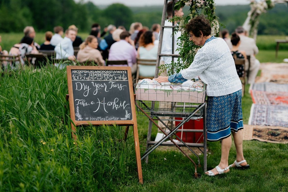 Fiddle Lake Farm Philadelphia Pennsylvania Misty Rustic Wedding with Lush Florals Hankies