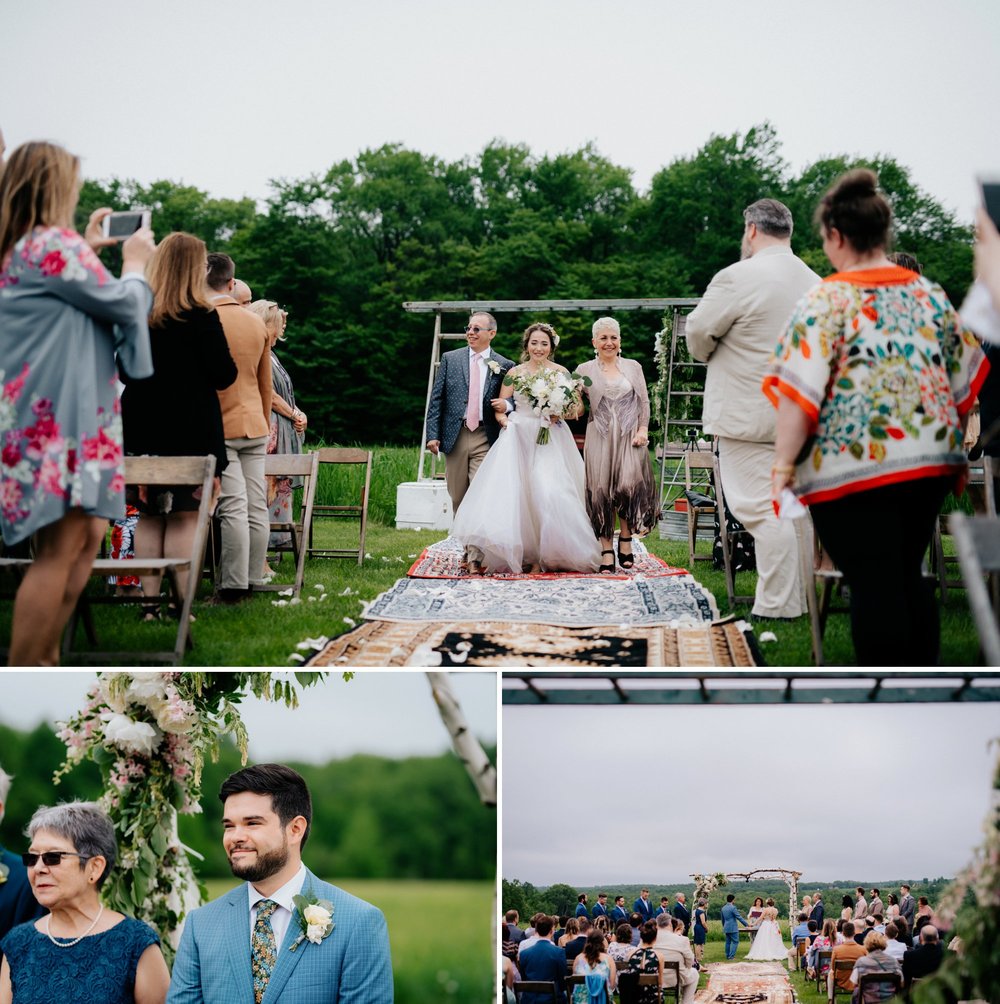 Fiddle Lake Farm Philadelphia Pennsylvania Misty Rustic Wedding with Lush Florals Processional