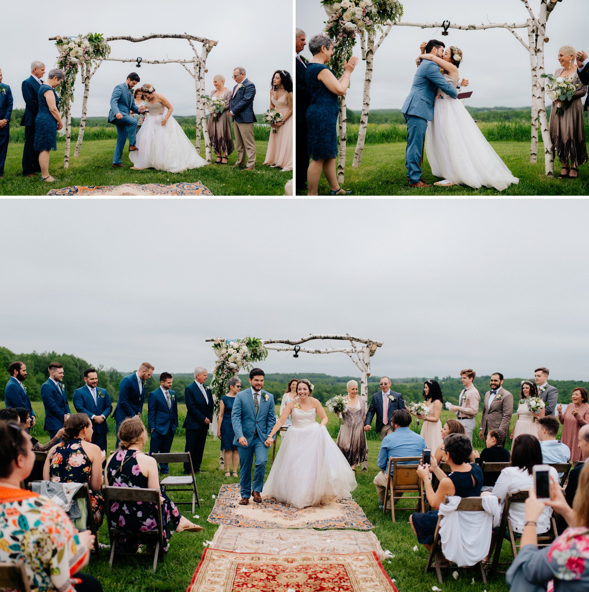 Fiddle Lake Farm Philadelphia Pennsylvania Misty Rustic Wedding with Lush Florals Recessional