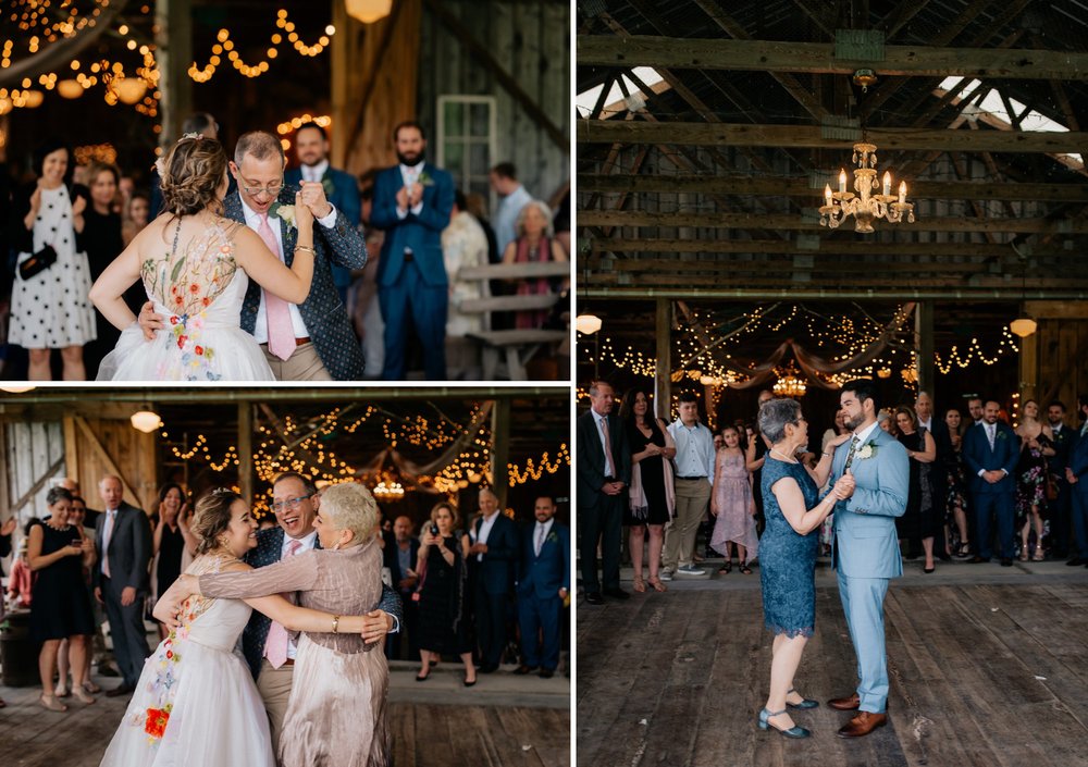 Fiddle Lake Farm Philadelphia Pennsylvania Misty Rustic Wedding with Lush Florals Parent Dances