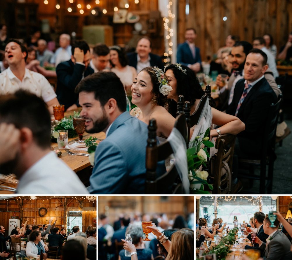 Fiddle Lake Farm Philadelphia Pennsylvania Misty Rustic Wedding with Lush Florals Toasts