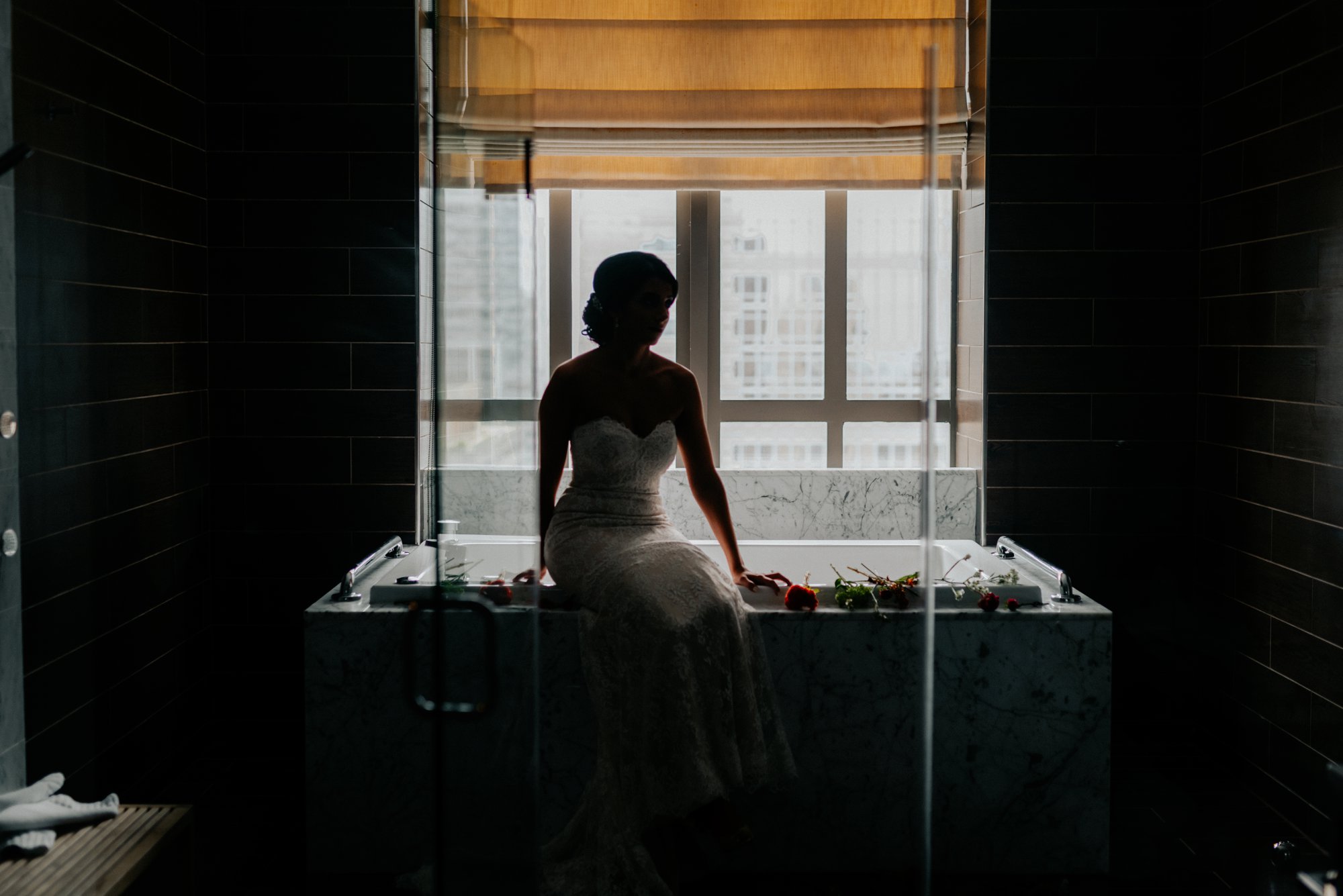 Lush Rainy Wedding at Knowlton Mansion in Philadelphia PA Moody Shadows and Umbrella Portraits