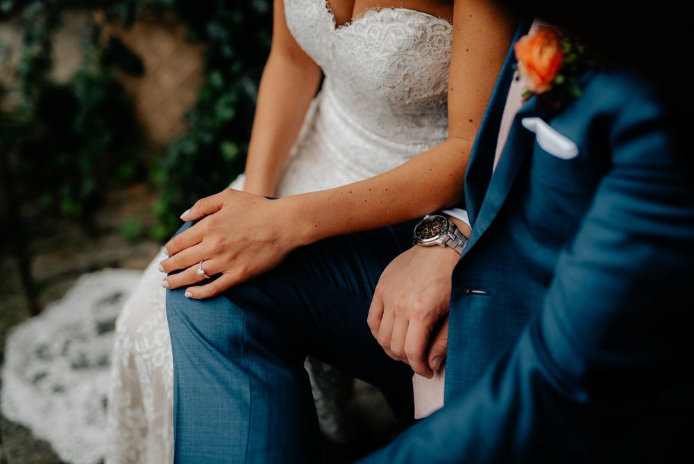 Lush Rainy Wedding at Knowlton Mansion in Philadelphia PA Moody Shadows and Umbrella Portraits