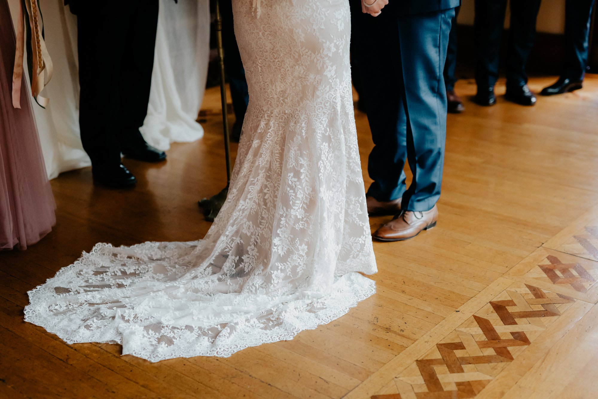 Lush Rainy Wedding at Knowlton Mansion in Philadelphia PA Moody Shadows and Umbrella Portraits