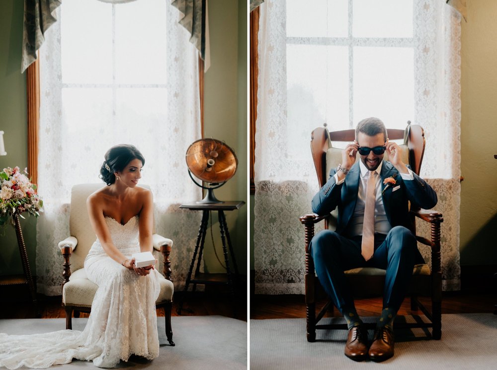 Lush Rainy Wedding at Knowlton Mansion in Philadelphia PA Moody Shadows and Umbrella Portraits