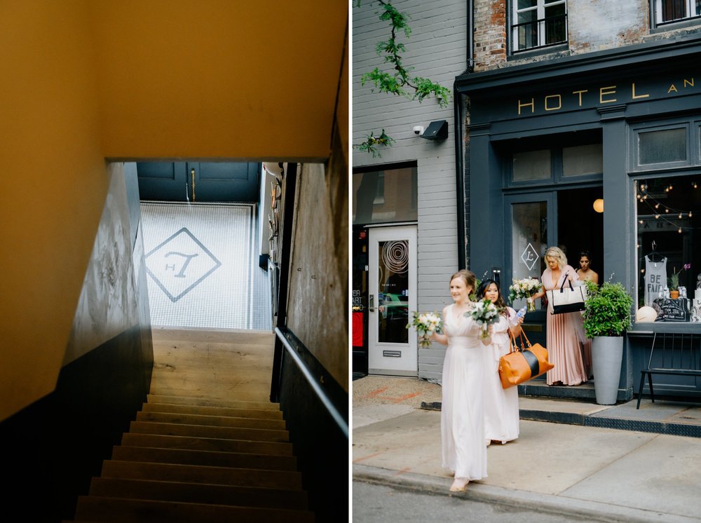 Stylish Philadelphia Wedding with preparations at Stay Lokal Bok and AirBnb and a Bok Building Rooftop Ceremony Grooms Fashion