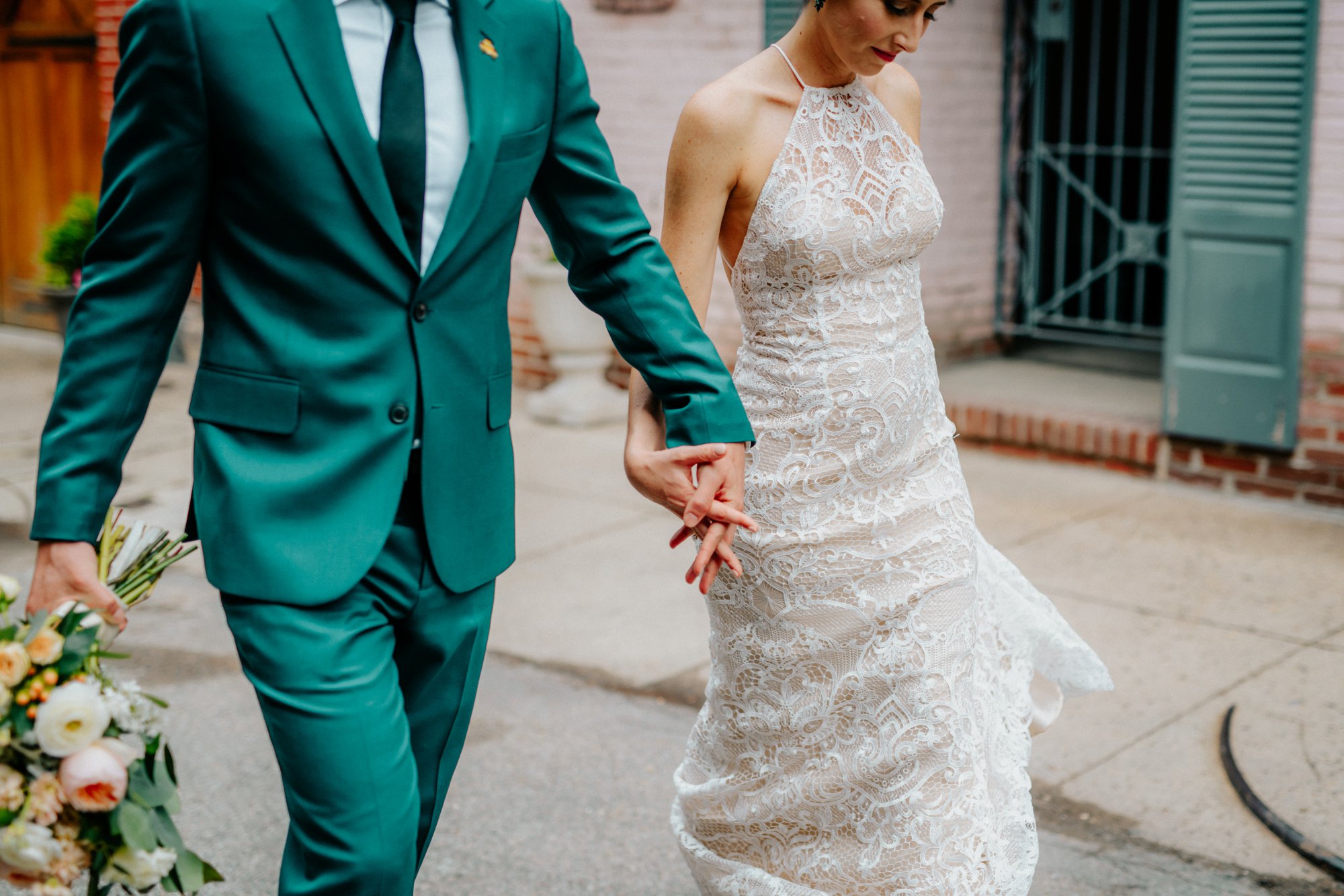 Stylish Philadelphia Wedding with preparations at Stay Lokal Bok and AirBnb and a Bok Building Rooftop Ceremony Grooms Fashion