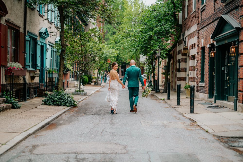 Stylish Philadelphia Wedding with preparations at Stay Lokal Bok and AirBnb and a Bok Building Rooftop Ceremony Grooms Fashion