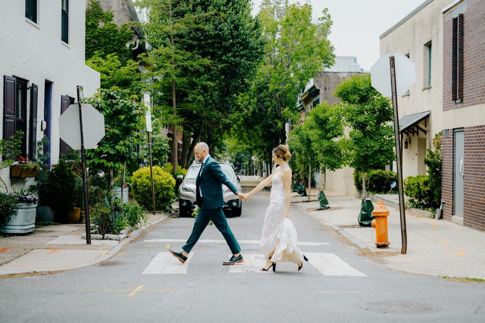 Stylish Philadelphia Wedding with preparations at Stay Lokal Bok and AirBnb and a Bok Building Rooftop Ceremony Grooms Fashion