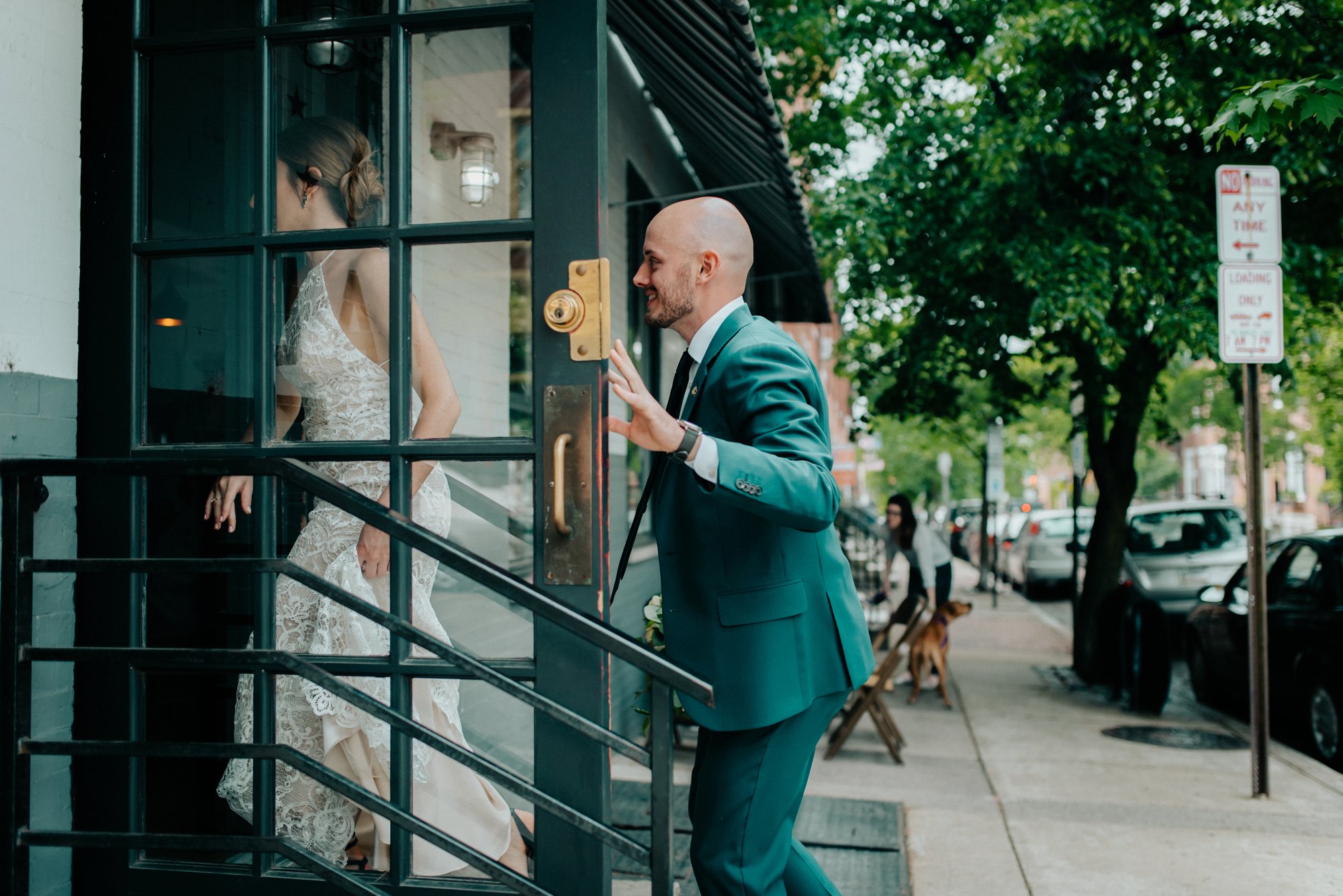 Stylish Philadelphia Wedding with preparations at Stay Lokal Bok and AirBnb and a Bok Building Rooftop Ceremony Grooms Fashion