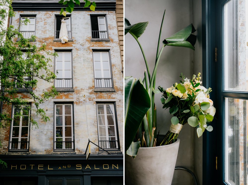 Stylish Philadelphia Wedding with preparations at Stay Lokal Bok and AirBnb and a Bok Building Rooftop Ceremony Grooms Fashion