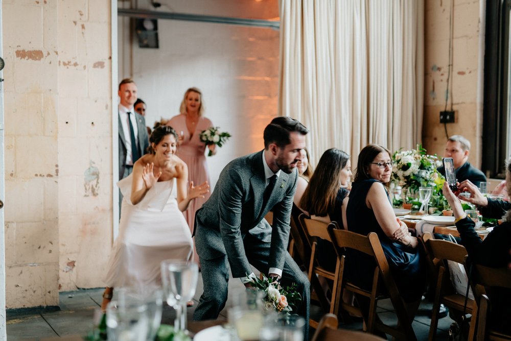 Stylish Philadelphia Wedding with preparations at Stay Lokal Bok and AirBnb and a Bok Building Rooftop Ceremony Grooms Fashion