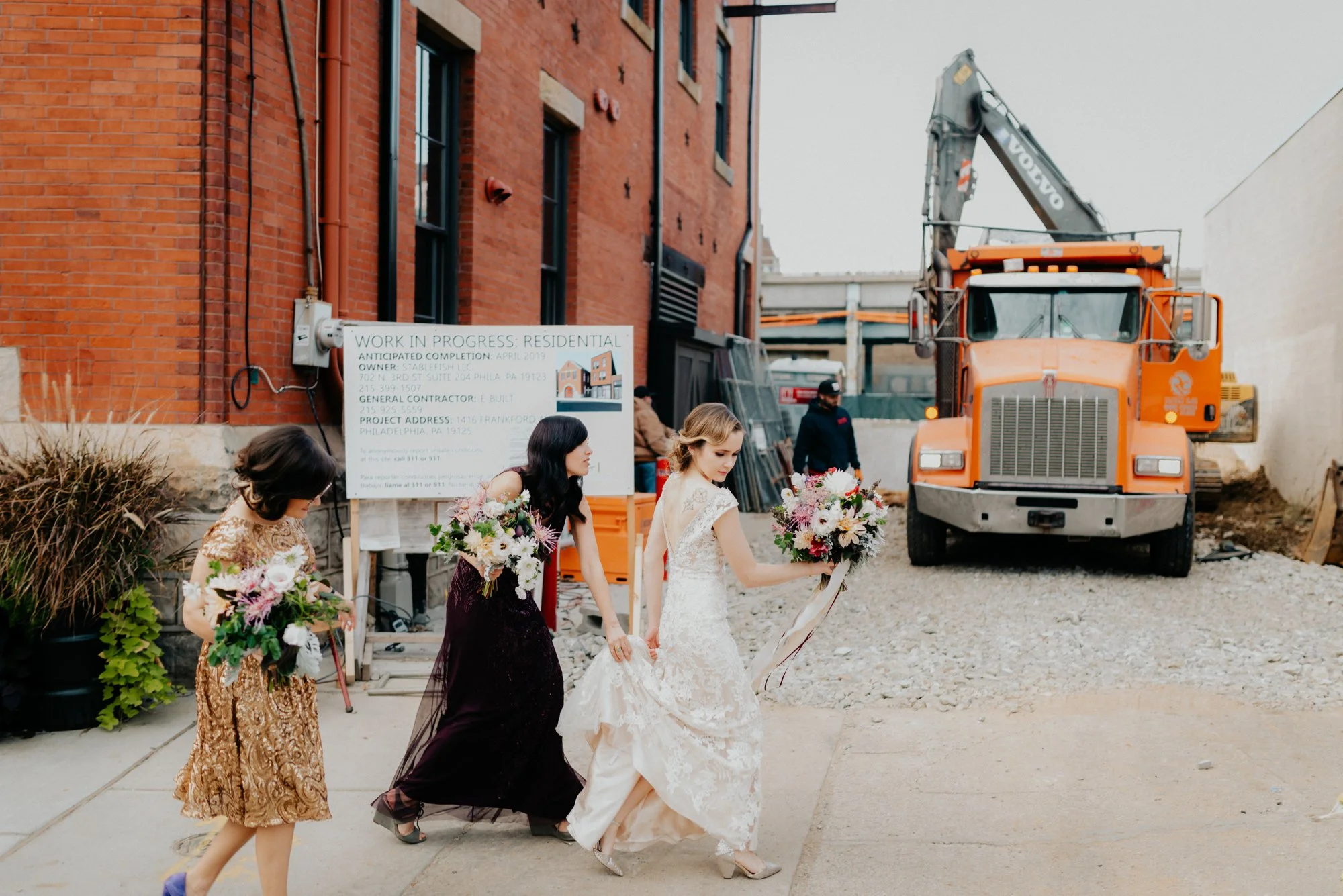 Elegant Fishtown Philadelphia Wedding Modern Styling Donuts Ben Franklin Bridge