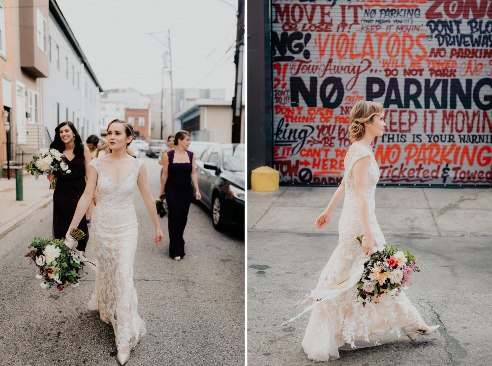 Elegant Fishtown Philadelphia Wedding Modern Styling Donuts Ben Franklin Bridge