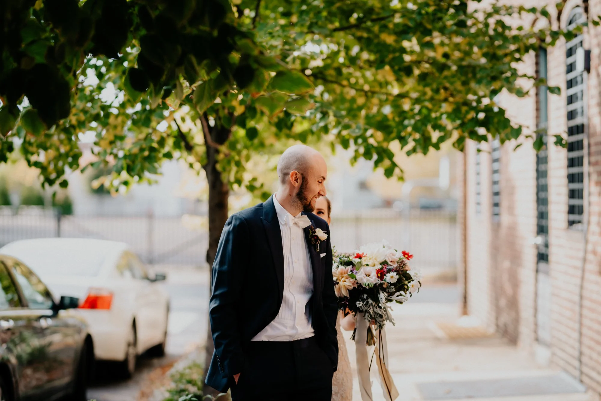 Elegant Fishtown Philadelphia Wedding Modern Styling Donuts Ben Franklin Bridge