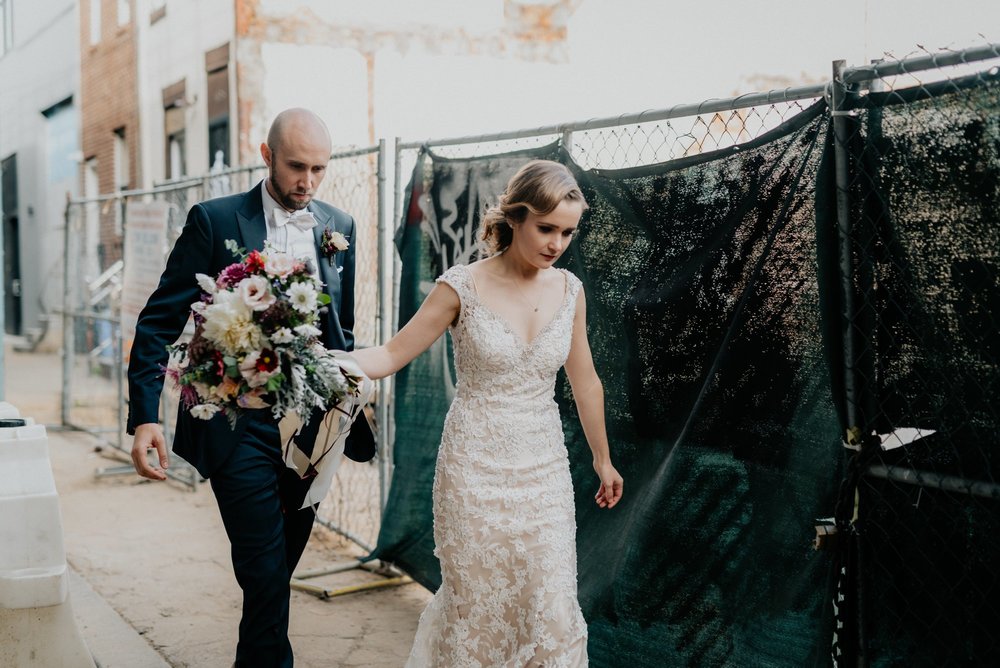 Elegant Fishtown Philadelphia Wedding Modern Styling Donuts Ben Franklin Bridge