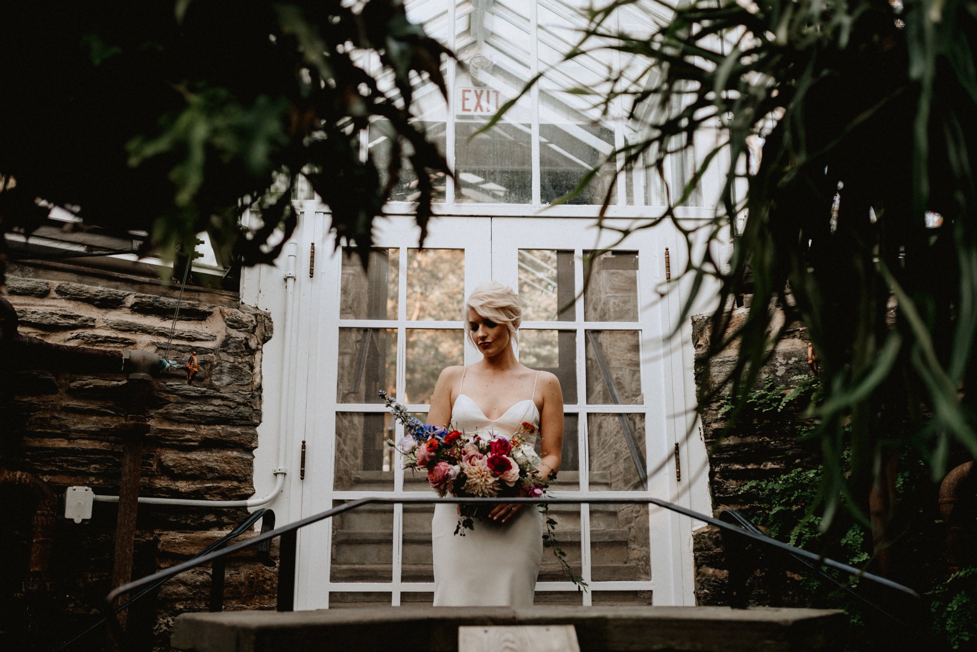 Viva Love Wedding Photography Morris Arboretum Outdoor Ceremony Bright Florals Neon Bridal Jacket