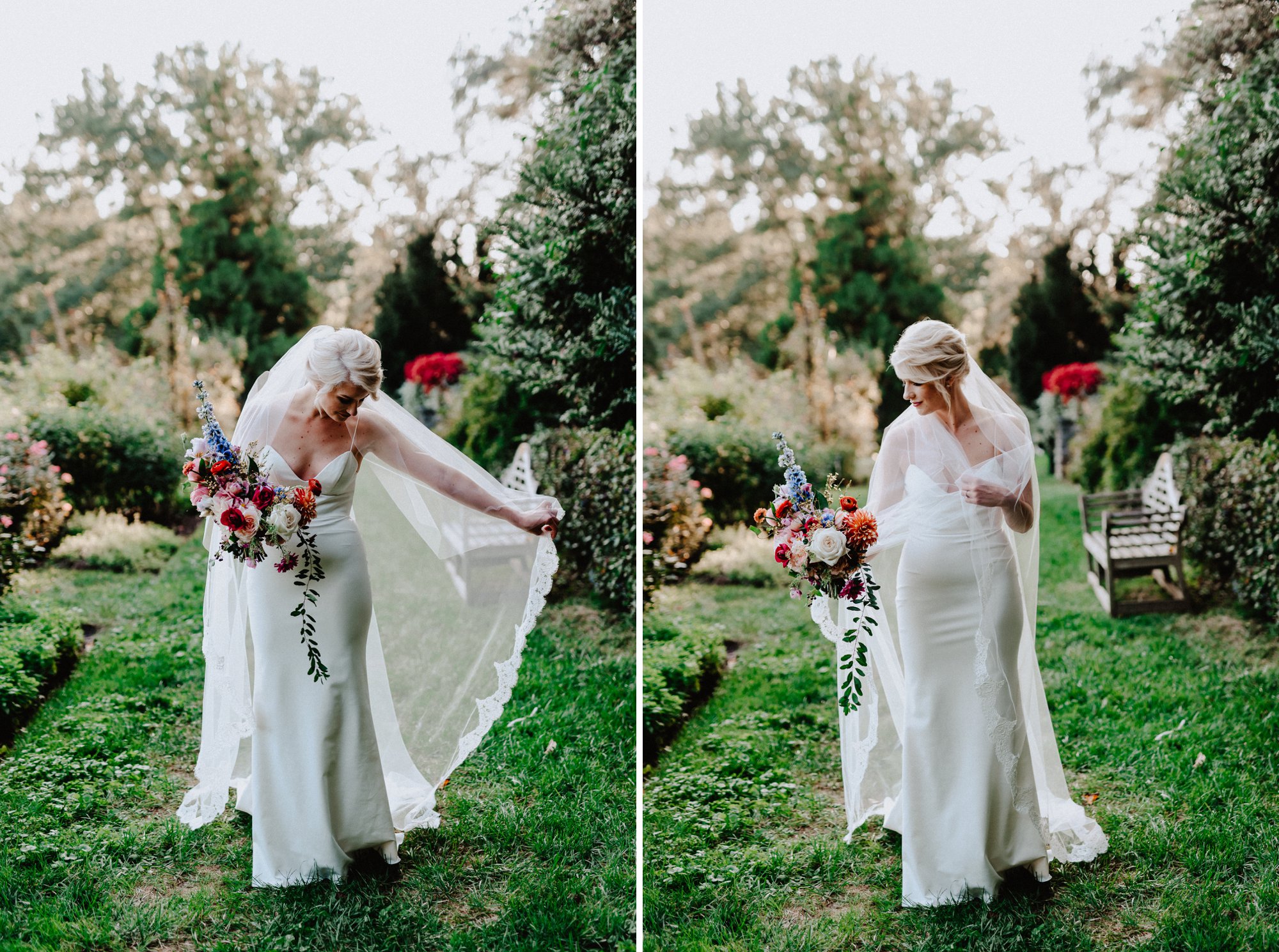 Viva Love Wedding Photography Morris Arboretum Outdoor Ceremony Bright Florals Neon Bridal Jacket