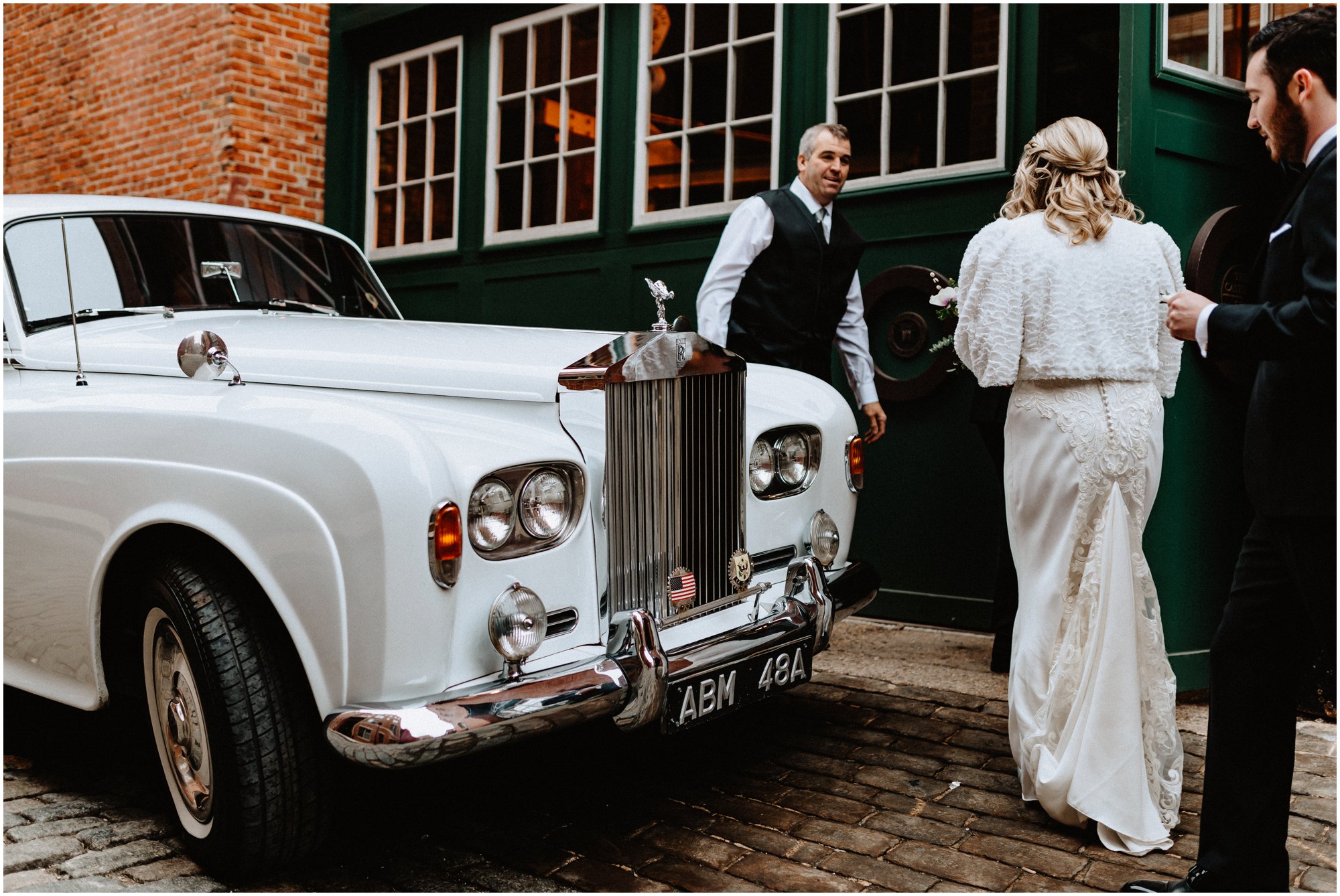 Colorful Winter Wedding Philadelphia Fairmount Horticulture Center Rolls Royce