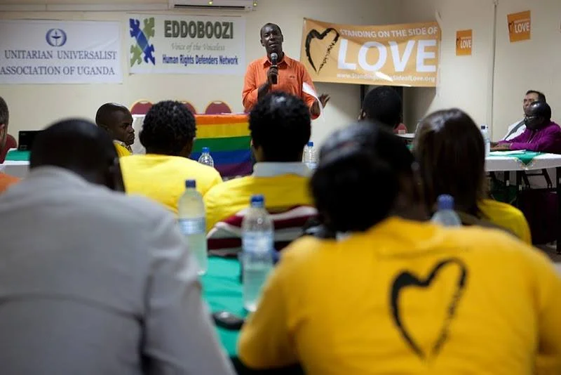 Rev. Mark Kiyimba, in Uganda, leads the Standing on the Side of Love work in his country.