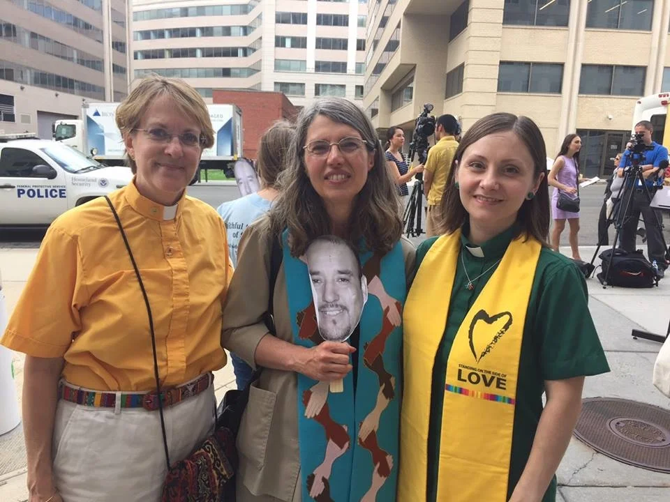 Clergy fast in solidarity with Arturo and others in Sanctuary outside of the Immigration and Customs Enforcement headquarters in DC. 