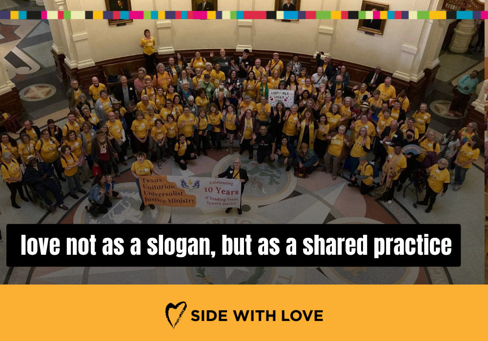 Love not as a slogan, but a shared practice: May 2026 Update from Side With Love