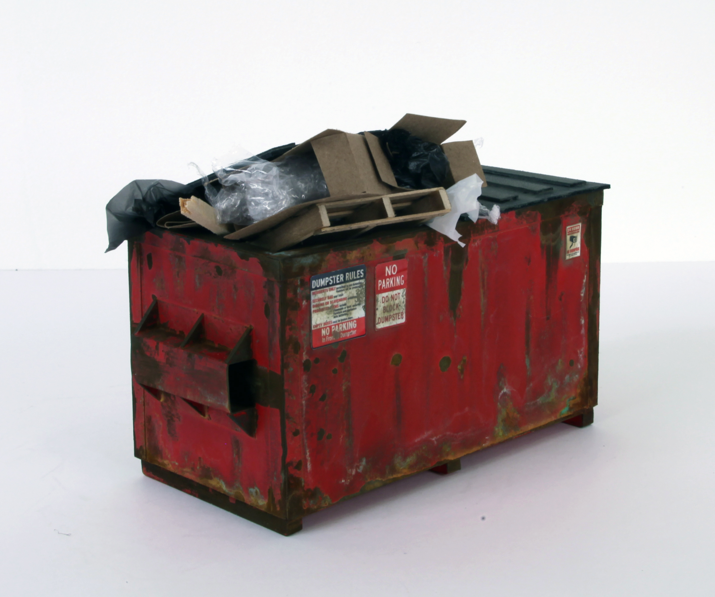 Red Dumpster (with trash) - SOLD