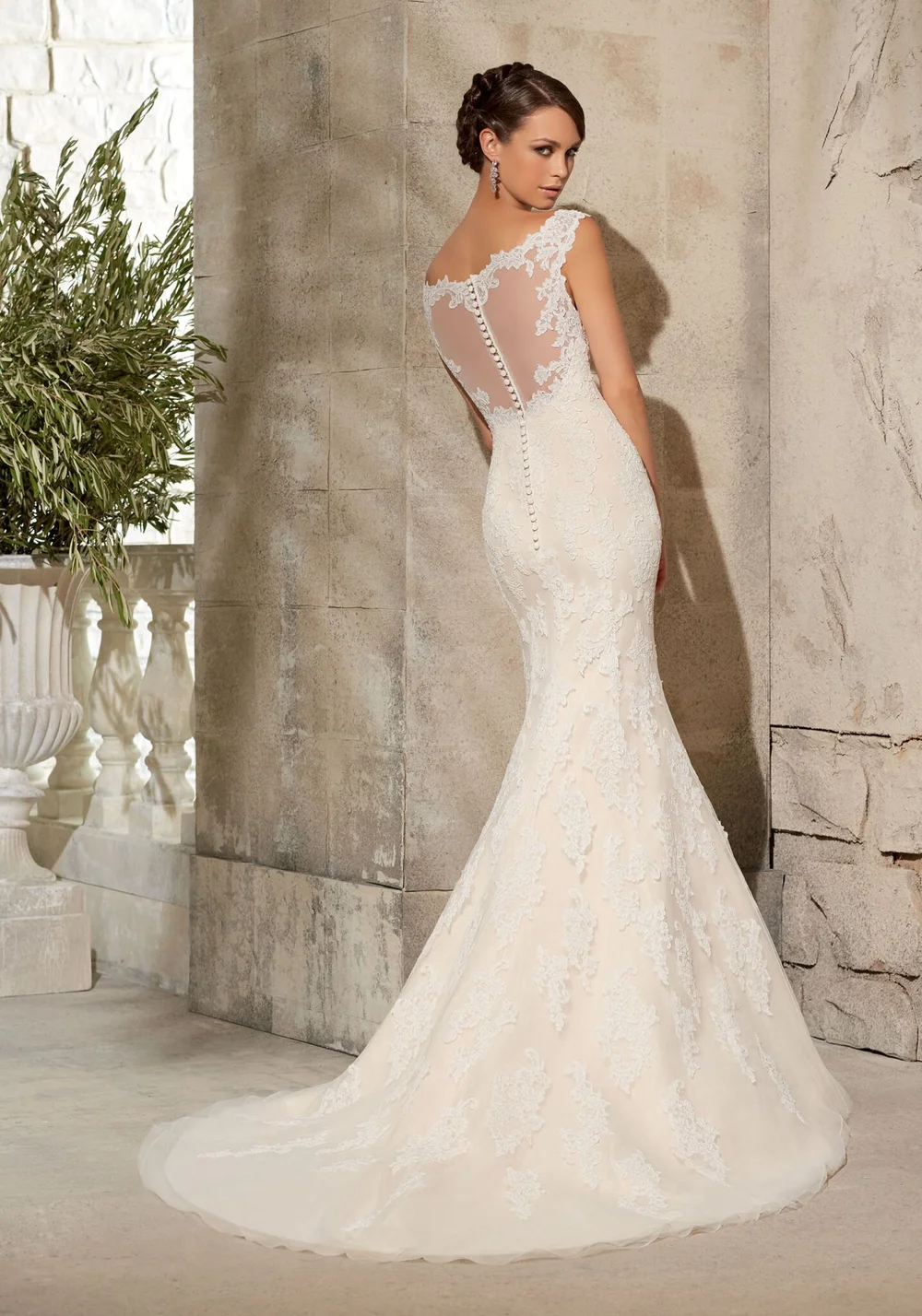 Alencon Lace Appliques on Net Morilee Bridal Wedding Dress  Celebrations  Bridal and Formal