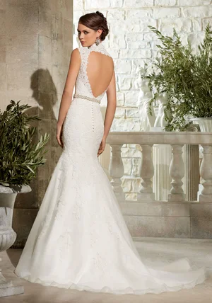 Morilee Bridal Lace Appliques on Net with A Removable Beaded  display picture 1