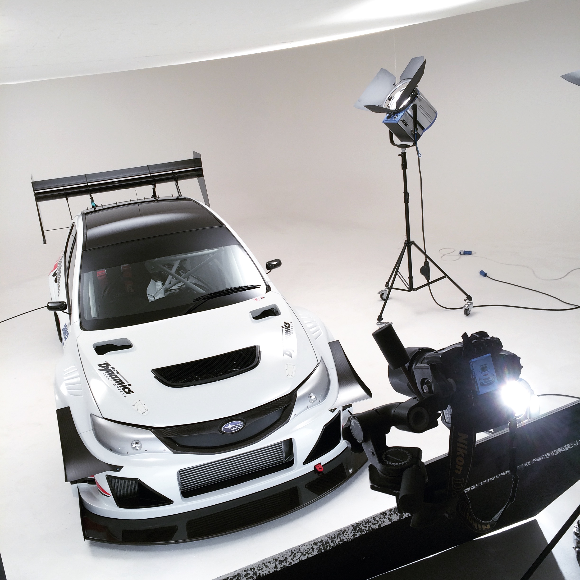 Behind the scenes in the studio showing Chris's set up.