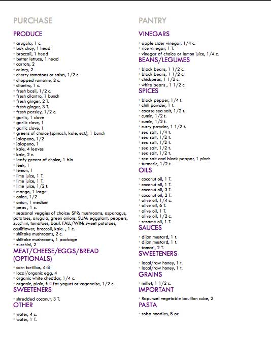PDF Grocery List