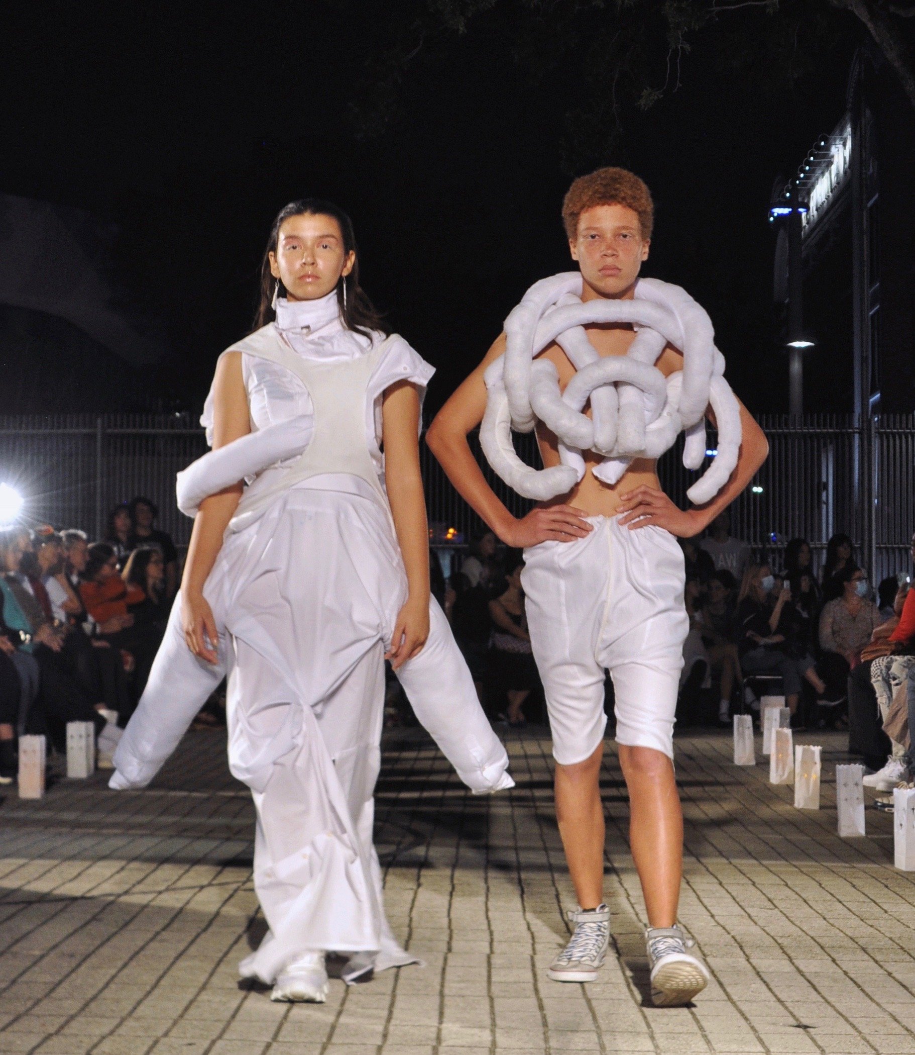 These two pieces were made by up-cycling men’s button down shirts to achieve the concept of reconstruction. With up-cycling it is a given that one will deconstruct a garment that has already lived through the fashion cycle. I aimed to celebrate garm