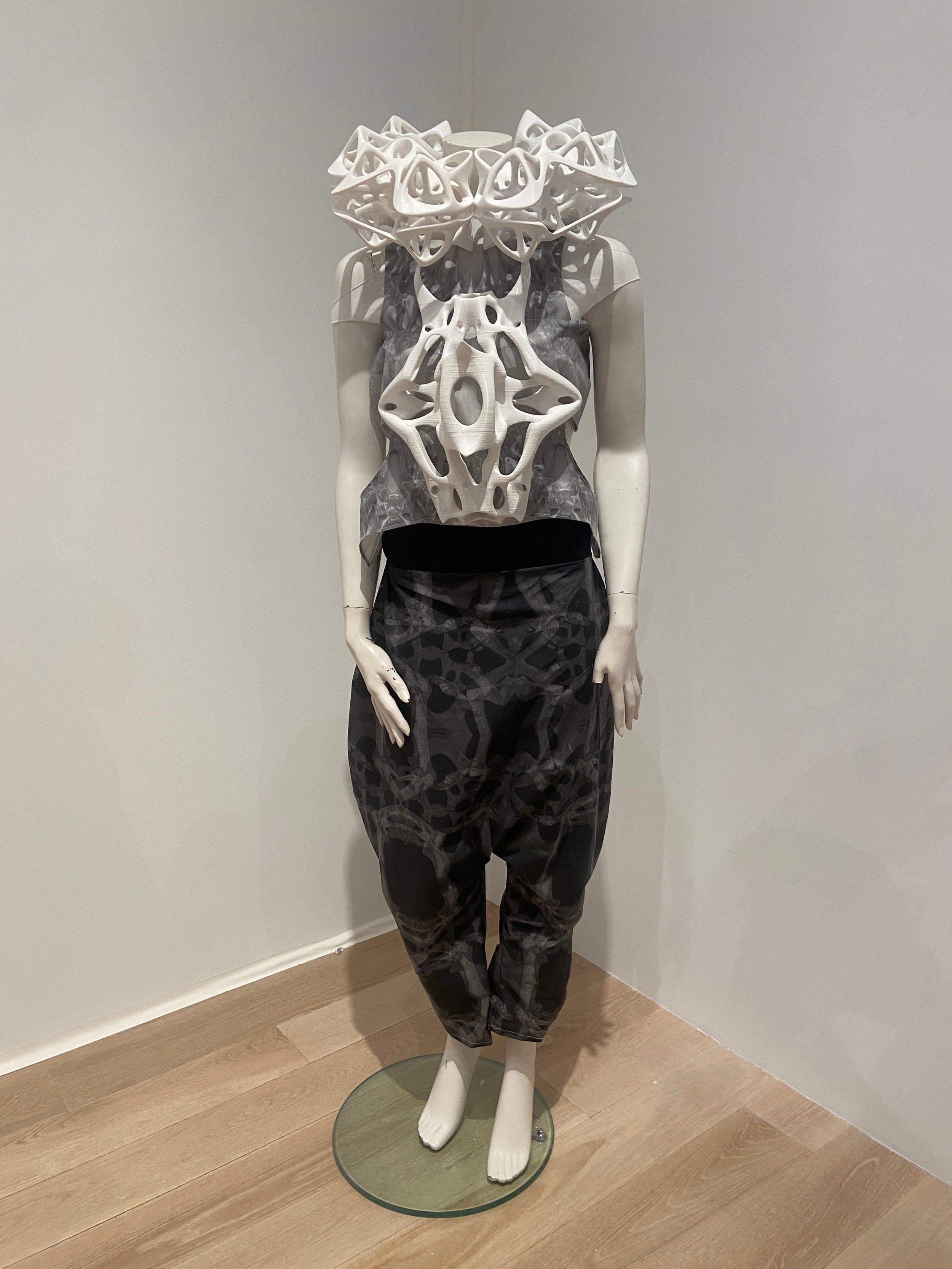 As I move through life, change, and loss, I’ve become increasingly observant of my surroundings; be it nature’s elegance or the interpersonal dynamics that define the bounds of my world. Through this fashion garment I aimed to explore how the human