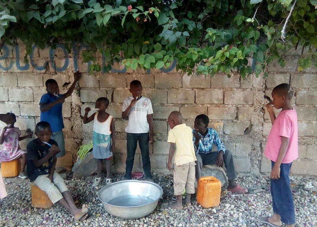 First morning in our care . . . Rise and shine. It's time to brush your teeth.