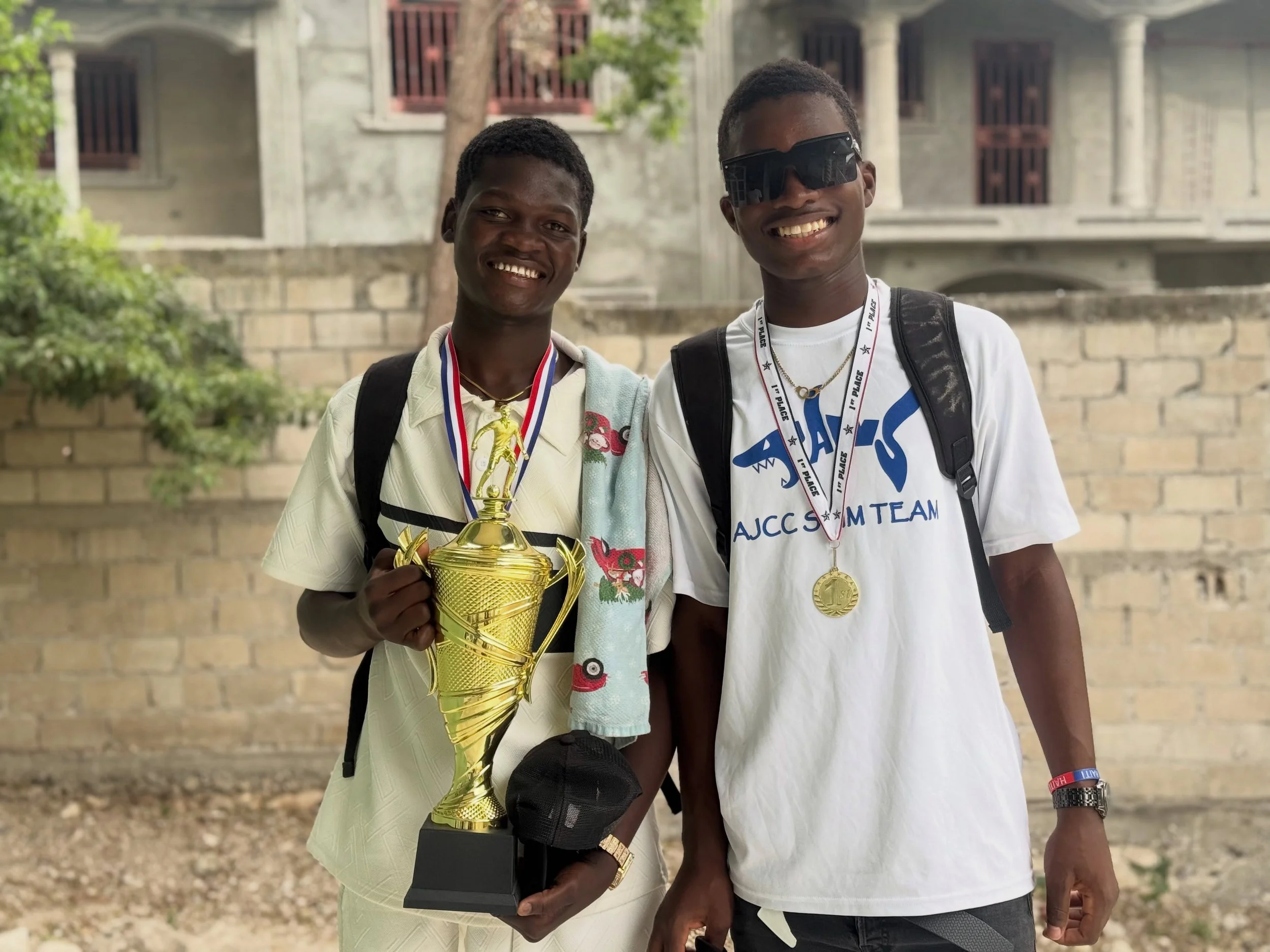 Handy and Davensky&rsquo;s team won the soccer competition at their school today. Handy was the best scorer and the best player, and Davensky was the best defender. They are so happy and proud of their success.

#haiti #haitiawake #gospel #hope #rela