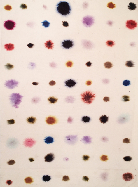 LOURDES SANCHEZ // Abstract Dots Small, 2014. Ink on silk // 22 × 30 in.