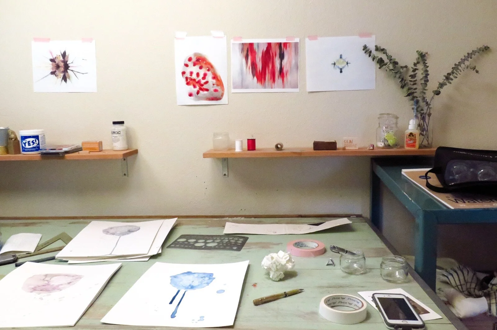 Photographing work means a messy studio