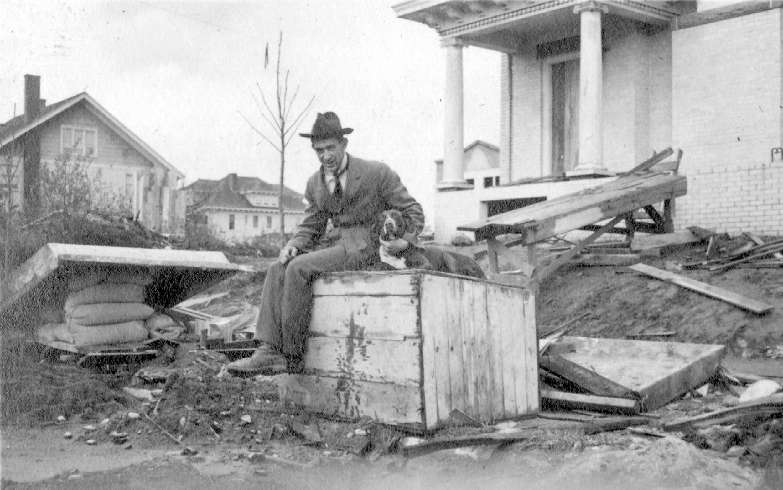  A construction worker at 1609 NE Knott, ca. 1912. 