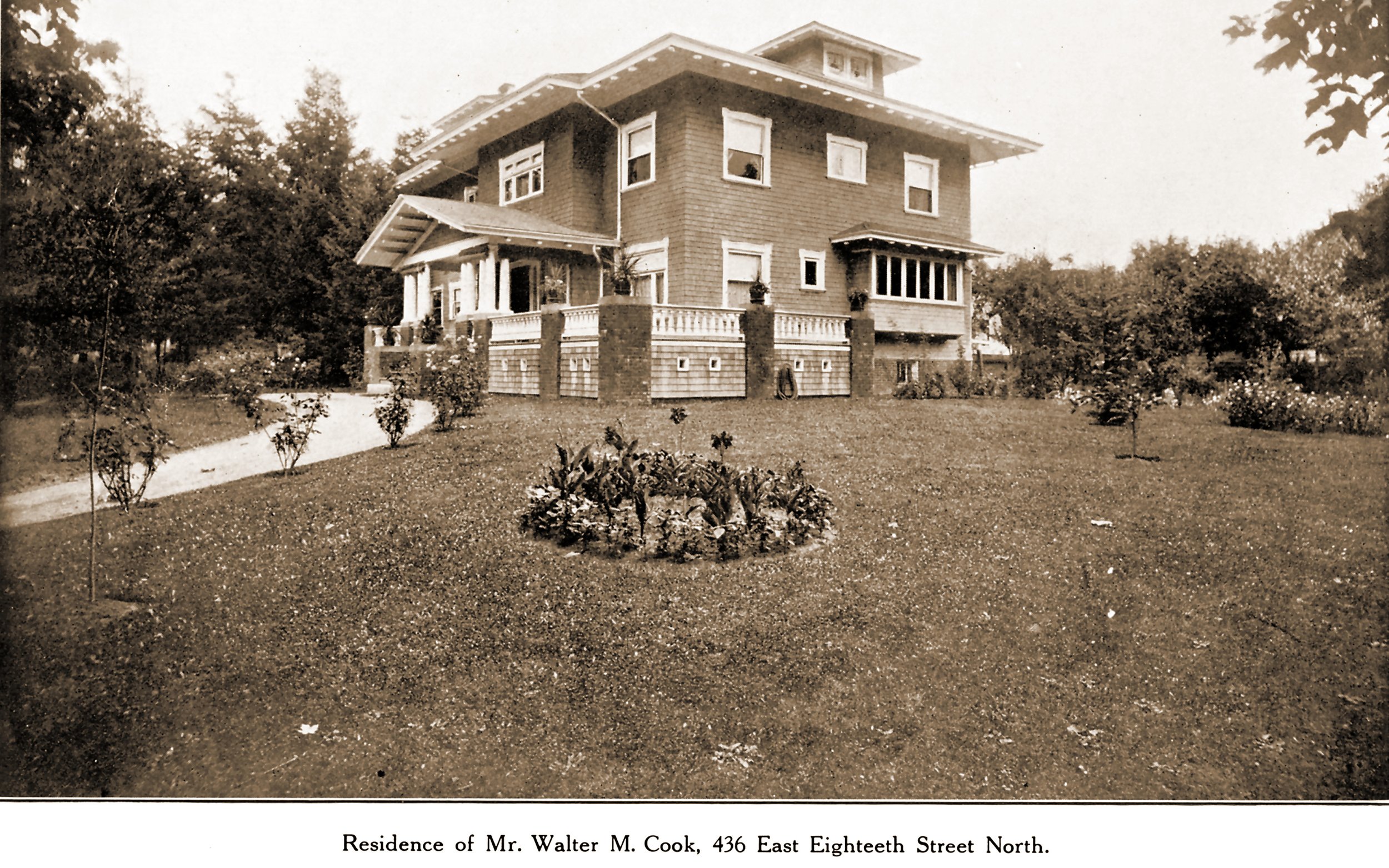  This home on the corner of NE 18th &amp; NE Tillamook still stands. The attic level was completely rebuilt after a fire, replacing the four-sided hip roof with a two-sided peaked gable style. Sadly, the wrap-around veranda has also been lost to time