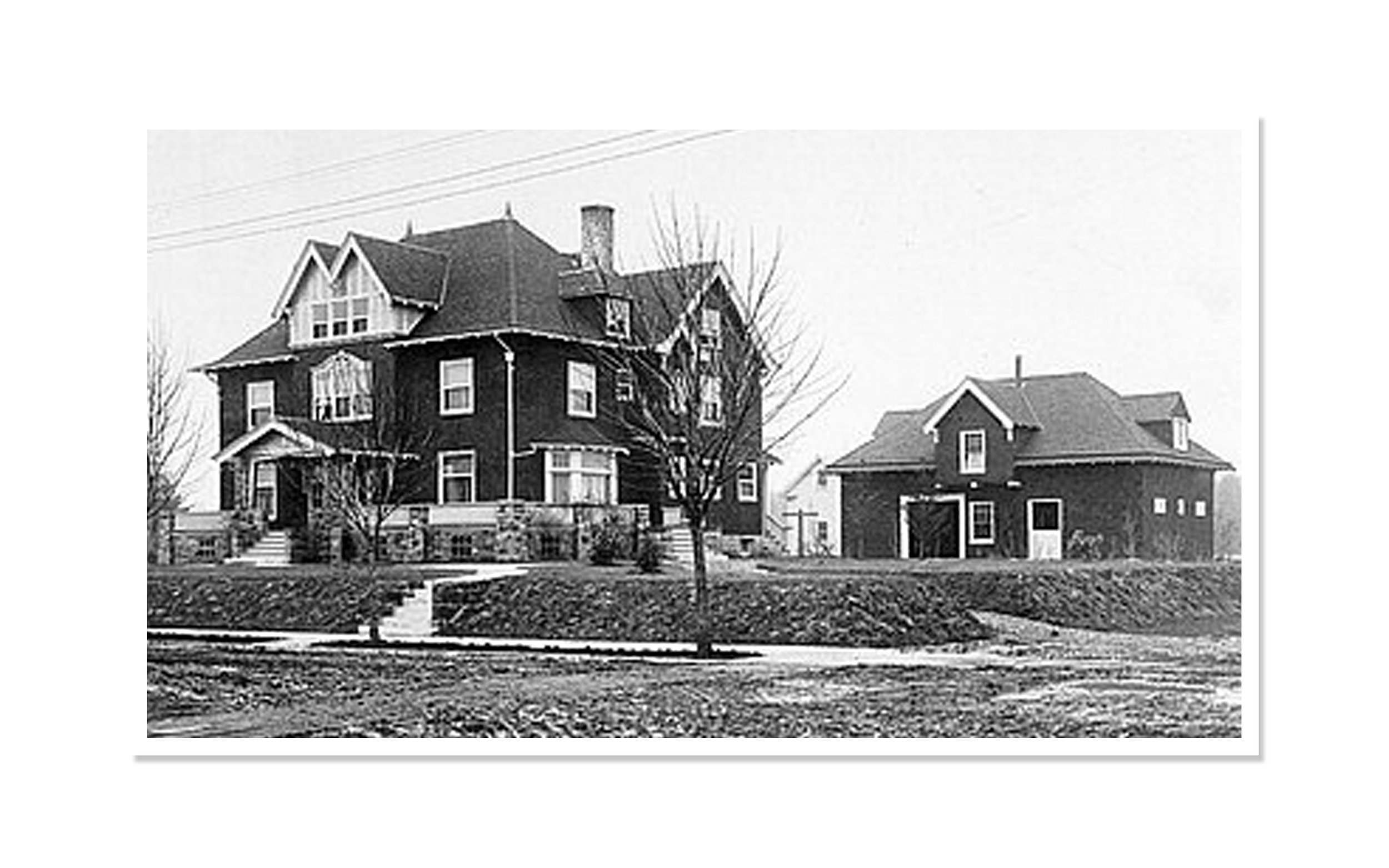  The Doernbecher house and carriage house at NE 24th and Tillamook, shortly after completion. &nbsp; 