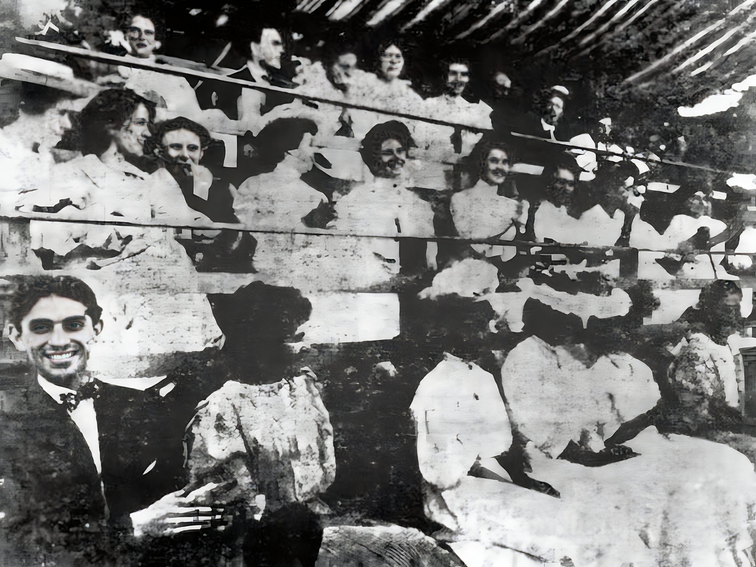  Stylish tennis fans enjoy a match at the Irvington Tennis Club, circa 1907. 