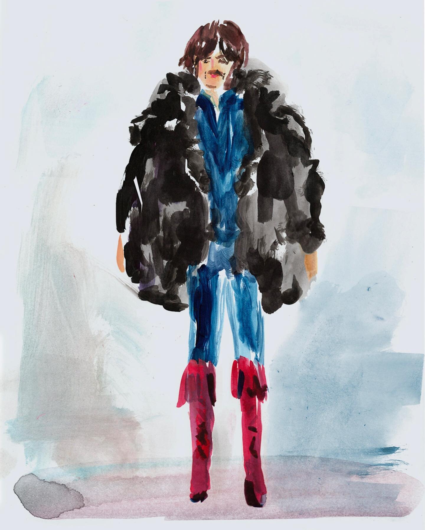 The yeti coat + boots combo of George Harrison in #GetBack