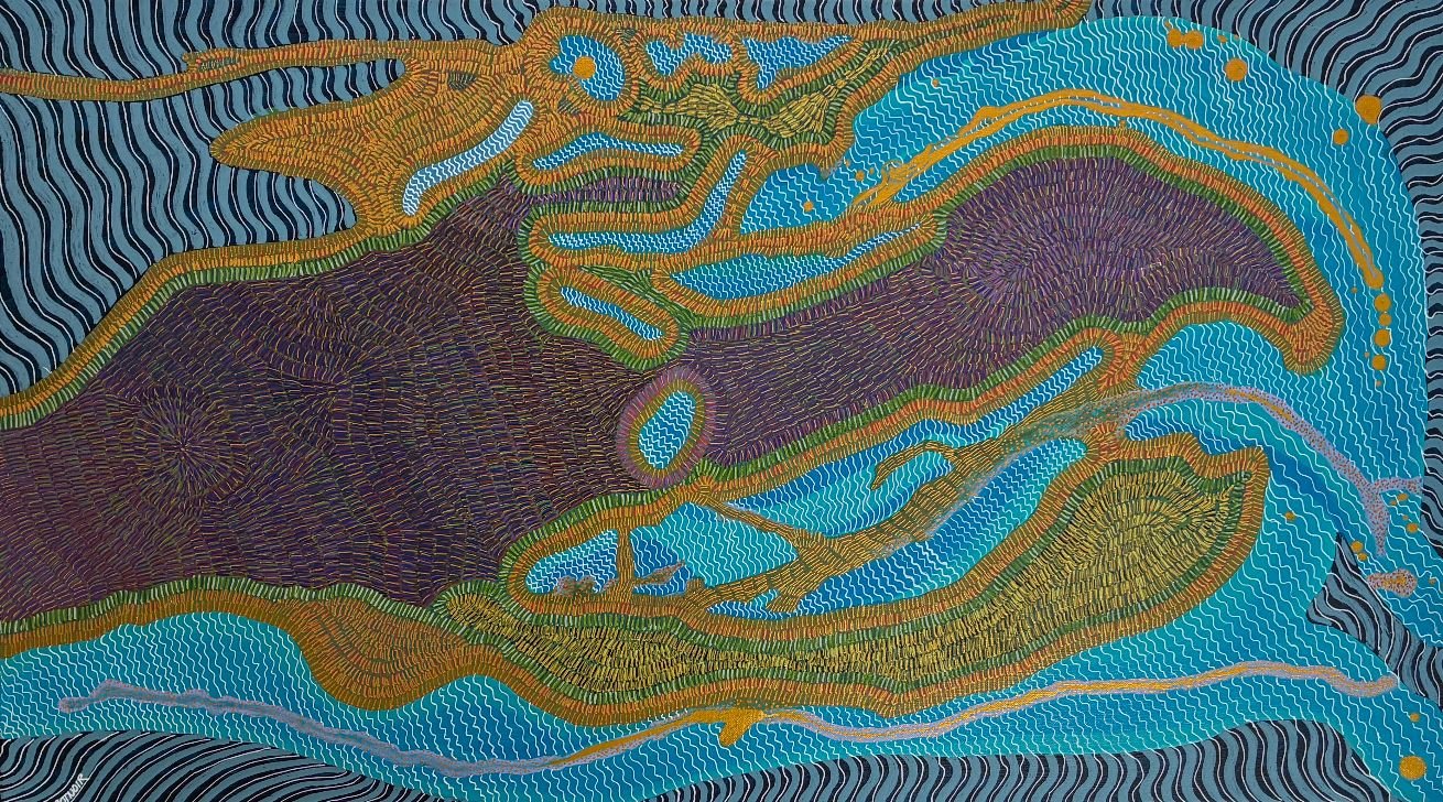 Sandbar, 18x32, acrylic