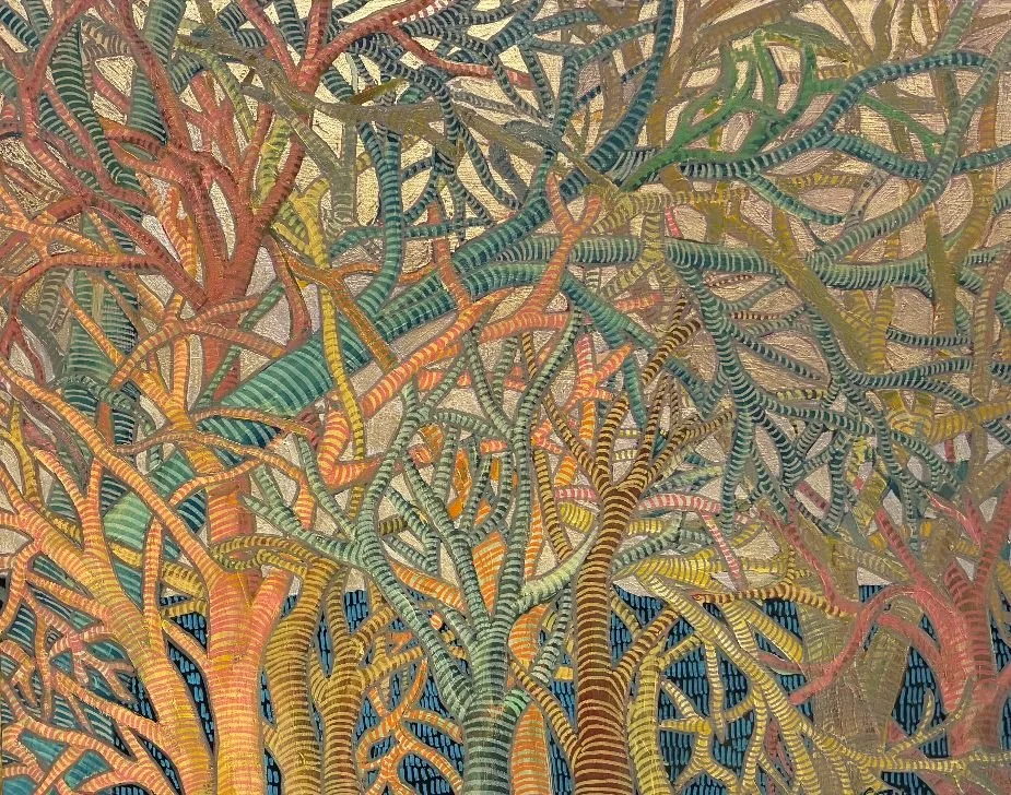 Fractal Trees, 16x20, oil on gessobord