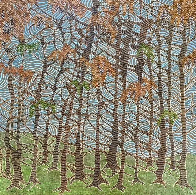 The Gathering, 40x40, acrylic