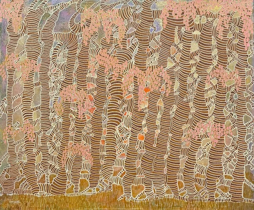 The Pink Orchard, 20x24, acrylic on canvas