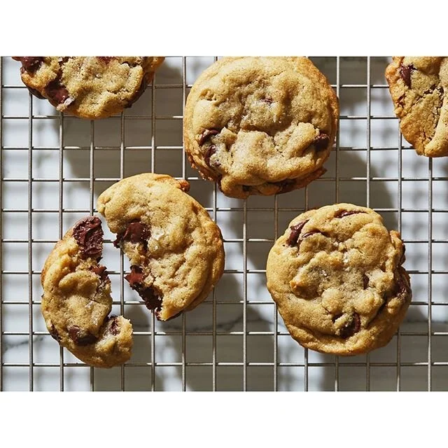 Salted chocolate chip cookies. Thanks  @ashrod for the recipe! Crispy and chewy with the right amount of salt. #quarantinebaking