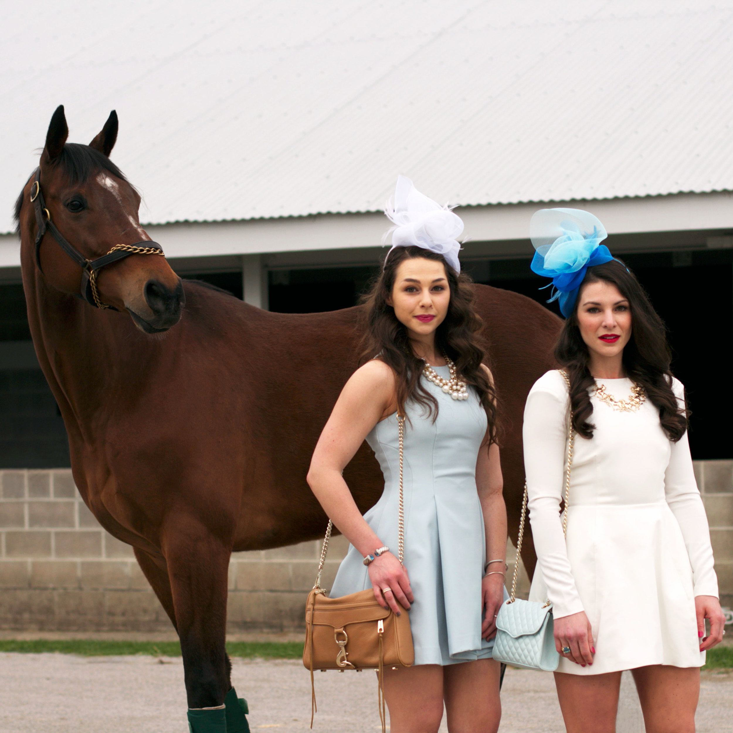 Kentucky Derby Fashion, The Hat Girls, Fascinators, Kentucky Derby Hats, AQ AQ, C/MEO The Label, J.Crew Statement Necklace, Rebecca Minkoff Handbags, Keeneland Fashion, Kentucky Fashion Blogger