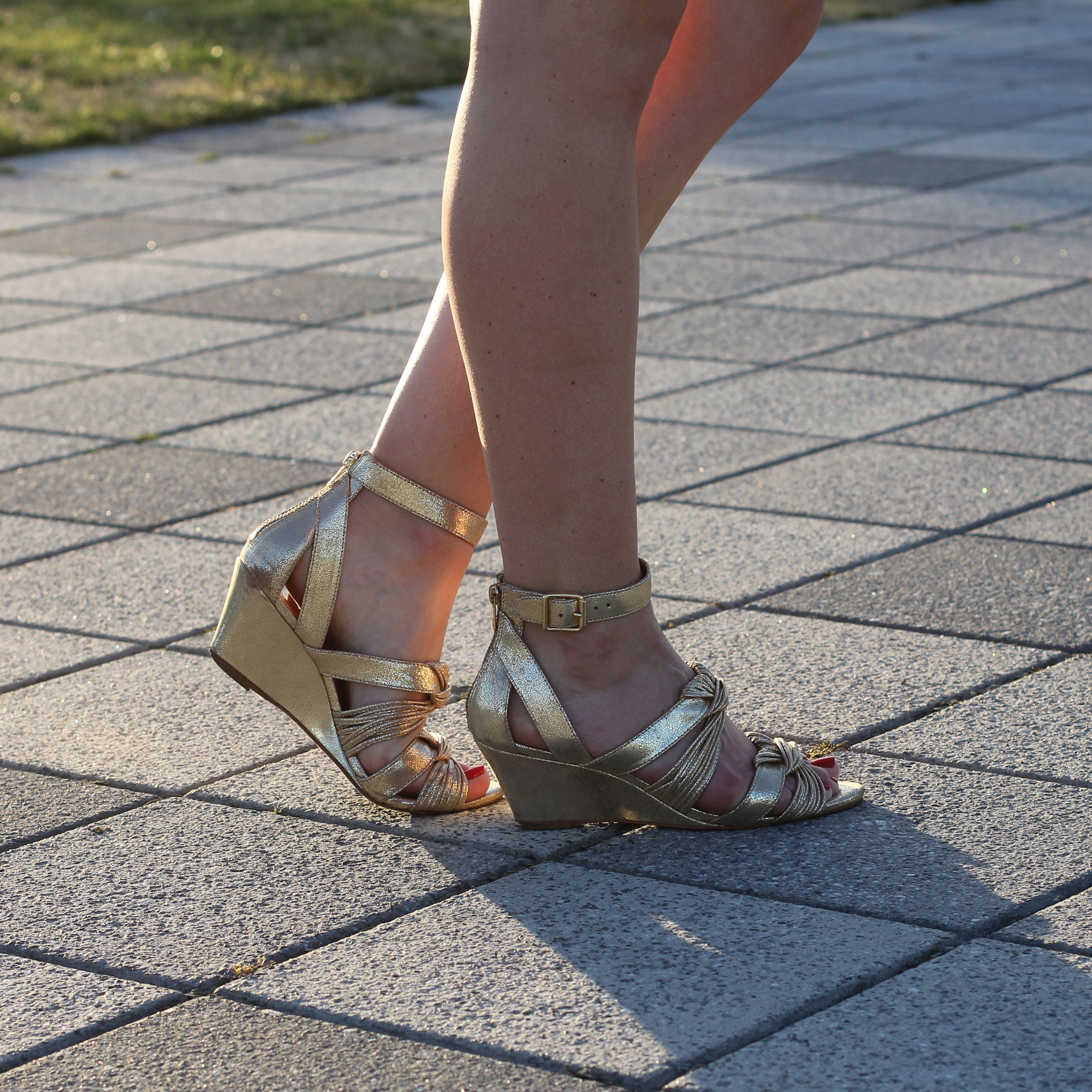 Loeffler Randall Gladiator Sandals, Gold Sandals, Wedge Sandals